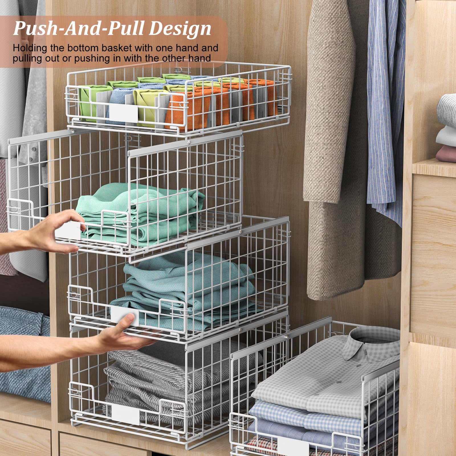 Amazon｜スライド式クローゼットオーガナイザーとストレージ